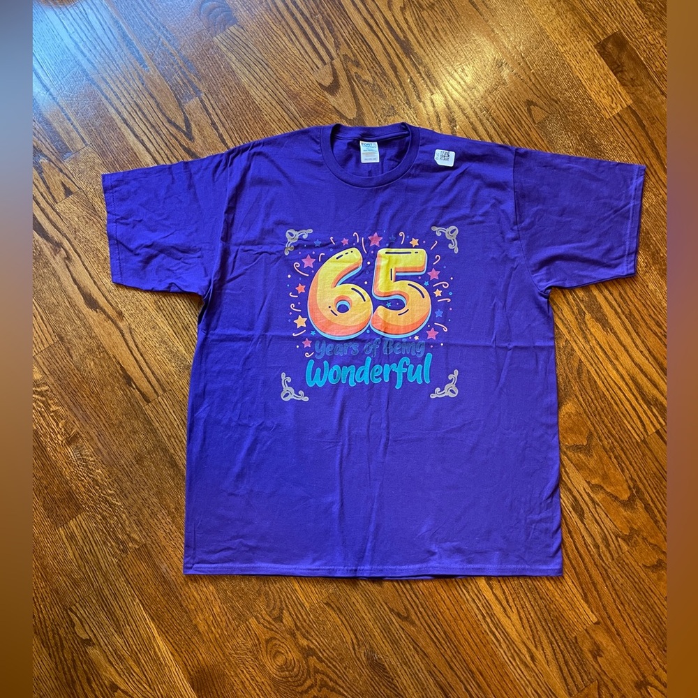 NWT Purple 65th Birthday Shirt - Size 2XL